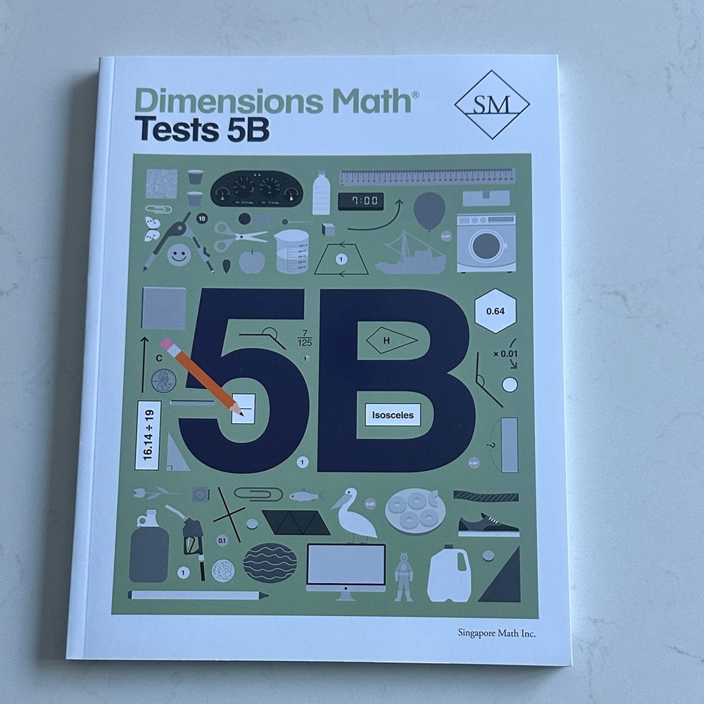 Dimensions Math Tests 5B Book- Singapore Math - NEW